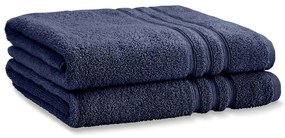 Sötétkék frottír pamut fürdőlepedő szett 2 db-os 90x140 cm Zero Twist – Catherine Lansfield