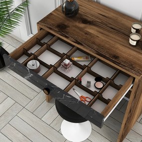 Lizbon Mirror - Walnut, Black, Marble