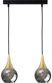 Csillár zsinóron LACRIMA SMOKY 2xE27/60W/230V