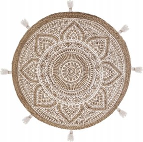 Kerek szőnyeg Rosalie 78 cm juta/barna