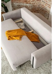 Bézs kordbársony kinyitható-tárolóhelyes kanapé 244 cm Arcadova – ELTAP