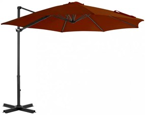 terrakotta színű konzolos napernyő alumíniumrúddal 300 cm