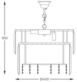 Zuma Line 19101/8 - Csillár láncon CAMILLE 8xE14/40W/230V arany