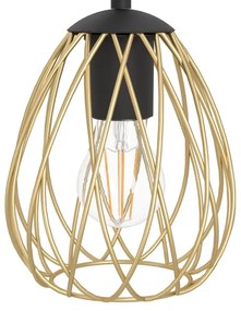 Eglo 390092 - Csillár zsinóron JAZMINIA 6xE27/40W/230V fekete/arany