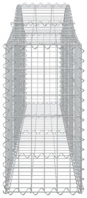6 db íves horganyzott vas gabion kosár 200x30x60/80 cm