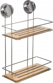 Bambusz kétszintes fürdőszobai zuhanypolc