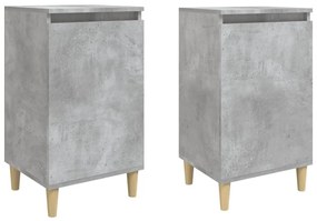 2 db betonszürke szerelt fa éjjeliszekrény 40x35x70 cm