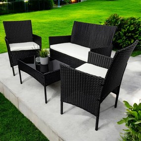 Modern kerti rattan ülőgarnitúra asztallal