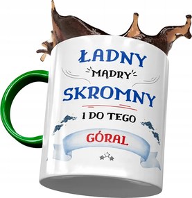 Zöld Bögre Hegylakónak Szép Okos Szerény Nyomtatott Fotóval