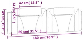 cappuccino színű műbőr fejtámla párna 180 cm