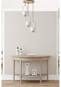 Fehér-aranyszínű függőlámpa üveg búrával ø 30 cm Ahu – Opviq lights