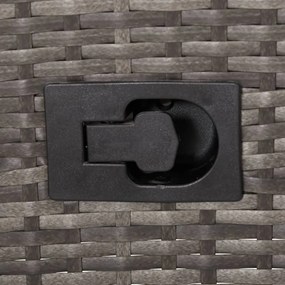 2 db szürke dönthető háttámlás polyrattan kerti szék párnával
