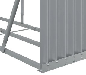 világosszürke horganyzott acél fatörzstartó 300 x 45 x 100 cm