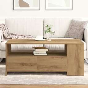 Dohányzóasztal - Kézműves tölgy - 102x55x43.5 cm - Mérnök fatömbből készült
