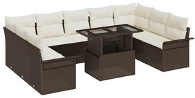 Kerti Kanapé Szett 10 pcs Barna 100 x 55 x 73 cm Poli rattan