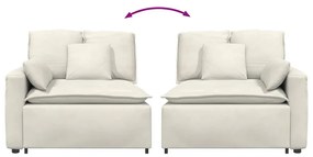 krém moduláris kanapé karfás végmodul párnákkal 100 cm