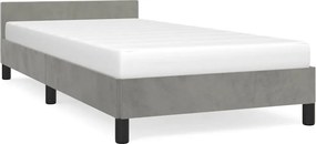 vidaXL világosszürke bársony ágykeret matrac nélkül 80x200 cm