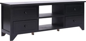 vidaXL fekete tömör császárfa TV-szekrény 108 x 30 x 40 cm