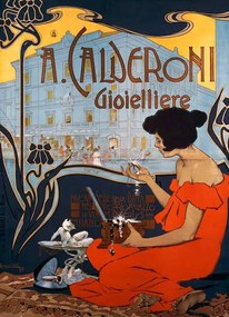 Reprodukció Advertising poster for Calderoni Jewelers in Milan, 1898, by Adolf Hohenstein , Italy, 19th century, Hohenstein, Adolfo