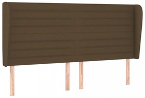 sötétbarna szövet fejtámla szárnyakkal 203x23x118/128 cm