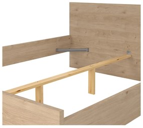 Natúr színű franciaágy tölgyfa dekorral 160x200 cm Naia – Tvilum