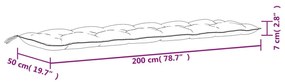 2 db antracit oxford szövet kerti padpárna 200 x 50 x 7 cm