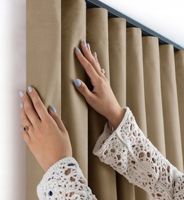 Filumi Függöny velvet hullám szalag békáknak a konyhába Sötét Bézs 320x260