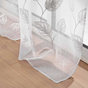 Fehér-ezüstszínű átlátszó függöny 140x280 cm Edelia – douceur d'intérieur