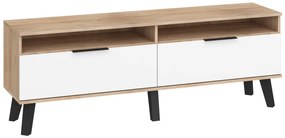 TV asztal/Szekrény Shela SVN-11 (világos sonoma tölgy + fehér fényes). 780668