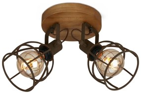 Brilo - Spotlámpa VINTAGE 2xE27/25W/230V barna