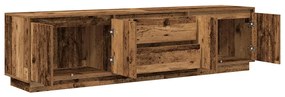 antik fa színű TV-szekrény LED-lámpákkal 193,5x41x50 cm