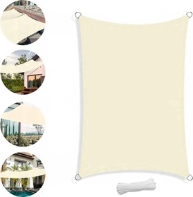 Napvitorla vízálló téglalap alakú 3x4 m bézs