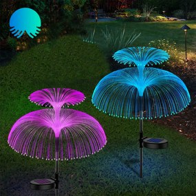 2x Napelemes Lámpa Led Medúza Többszínű Beszúrható Jellyfish Optikai Lámpa