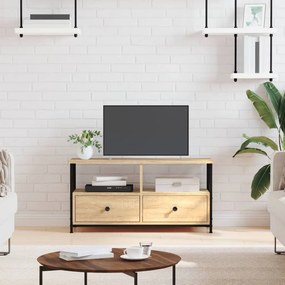 sonoma tölgy színű szerelt fa és vas TV-szekrény 90x33x45 cm