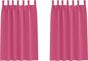 vidaXL Fekete Függöny Gyűrűkkel 2 pcs Élénk rózsaszín 175 x 140 cm