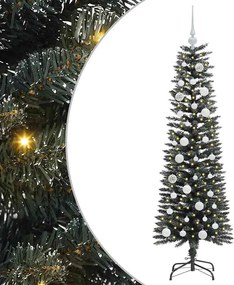 vidaXL Mű karácsonyfa 150 LED-del Zöld 150 cm PVC és Műanyag és Acél