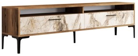 TV szekrény Istanbul 2 - Diós Fehér Marble