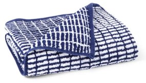 Fehér-kék frottír bambuszkeverék fürdőlepedő 70x140 cm Nuance – JUNA