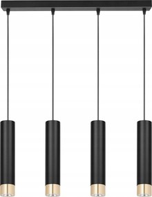 Led Függő Lámpa Csillár Plafon Tubus Túlnyúló Fém GU10 Fekete Loft Asztal felett