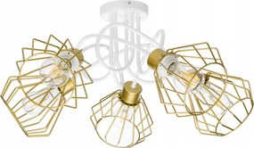 Mennyezeti lámpa csillár lógó Loft göndör drót gyémánt 5x E27 arany