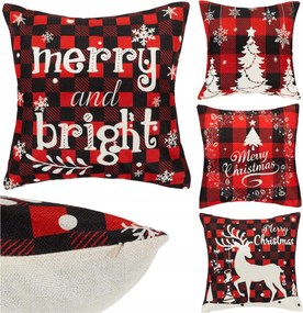 4x Karácsonyi Párnahuzat Ajándék 40x40 Dekoráció Szett