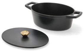 Indukciós tűzhelyhez alkalmas öntöttvas edény fedővel 3,8 l – Holm