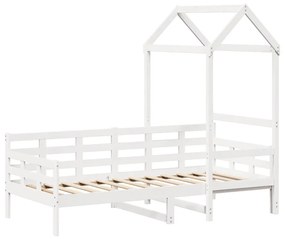 fehér tömör fenyőfa kanapéágy tetővel 80 x 200 cm