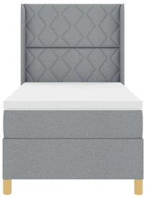 Boxspringágy Matrac 100x200 cm Világosszürke Anyag