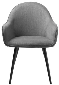 Szürke kárpitozott karfás étkezőfotel Minto – Unique Furniture