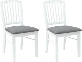 vidaXL Étkező Székek 2 pcs Fehér 50 x 52,5 x 91 cm Tömör Gumi Fa