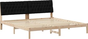 vidaXL Ágykeret Kárpitozott Fejtámlával fejtámlával Barna 200 x 200 cm