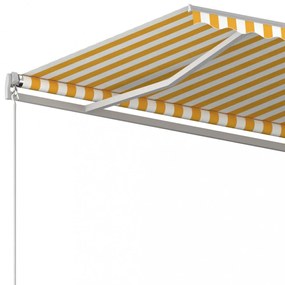 sárga és fehér kézzel kihúzható napellenző 450 x 350 cm