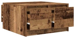 Antik fa dohányzóasztal fiókokkal 70,5x70x40 cm