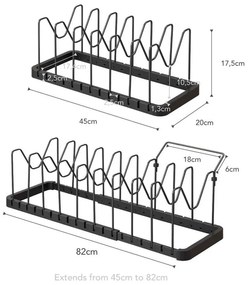 Tower fekete állítható fedőtartó állvány - YAMAZAKI